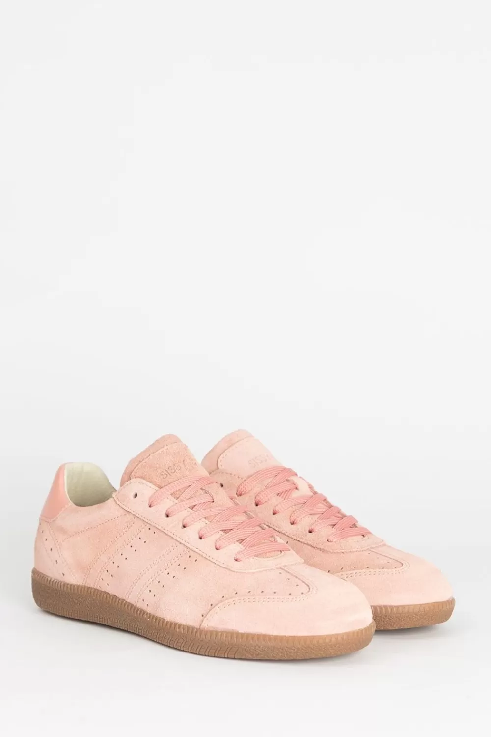 Dames Sissy-Boy Schoenen>Roze Lage Suede Sneakers Met Gum Zool