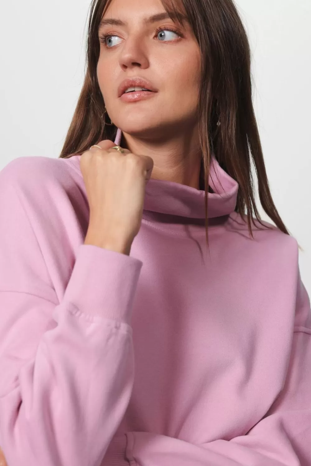 Dames Sissy-Boy Truien En Vesten>Roze Oversized Sweater Met Col
