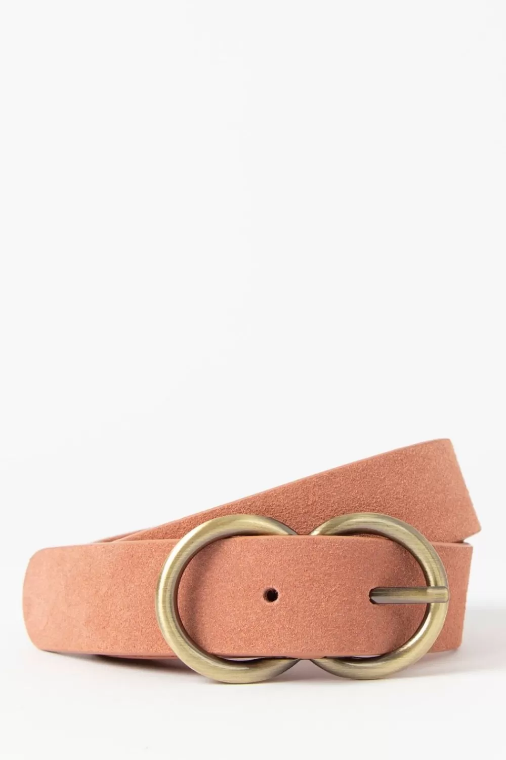 Dames Sissy-Boy Riemen>Roze Suede Riem Met Ronde Buckle