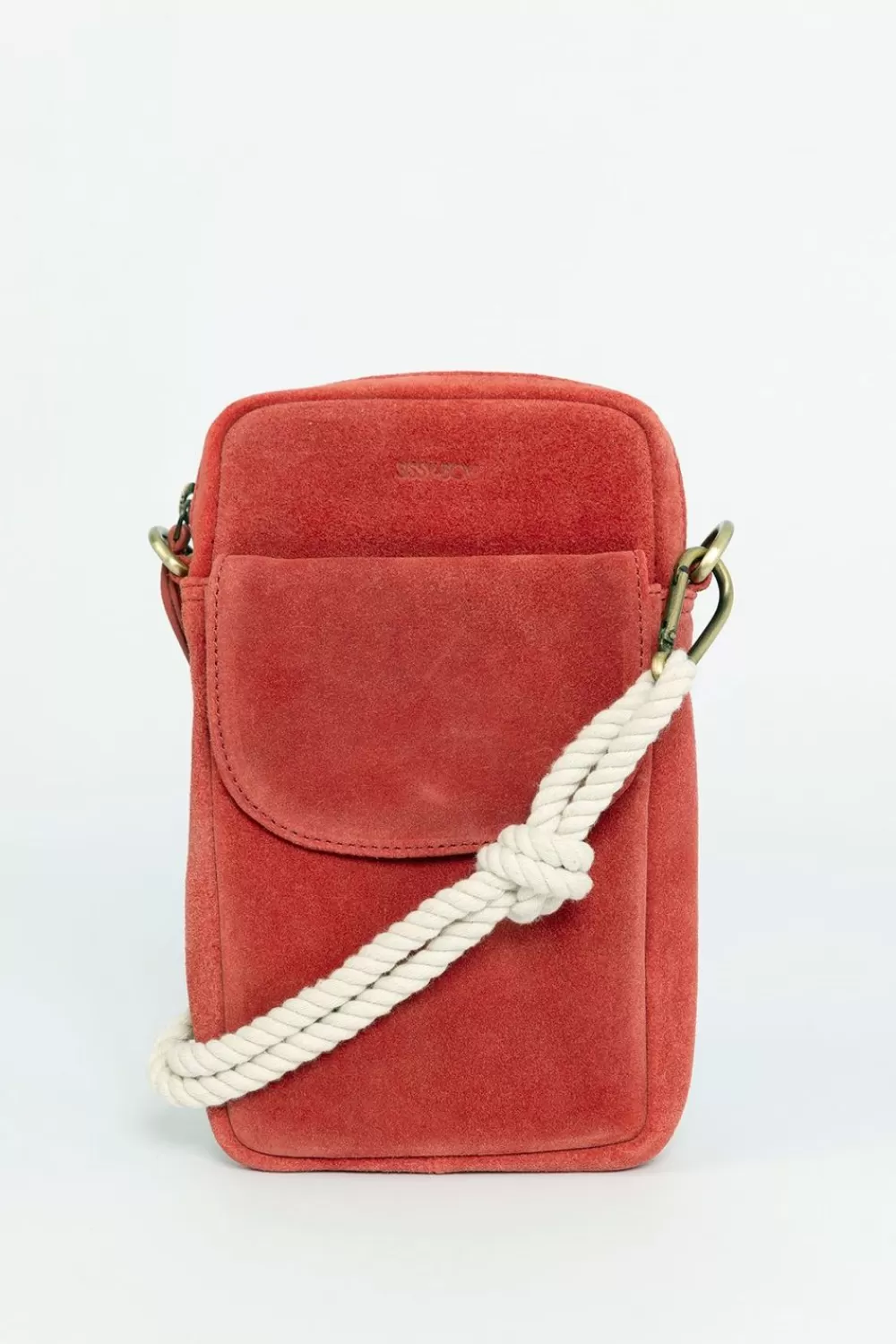 Dames Sissy-Boy Tassen>Suede Crossbody Tasje Met Koord