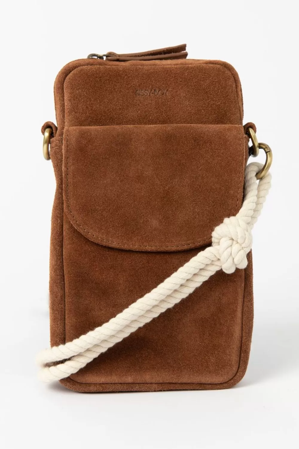Dames Sissy-Boy Tassen>Suede Crossbody Tasje Met Koord