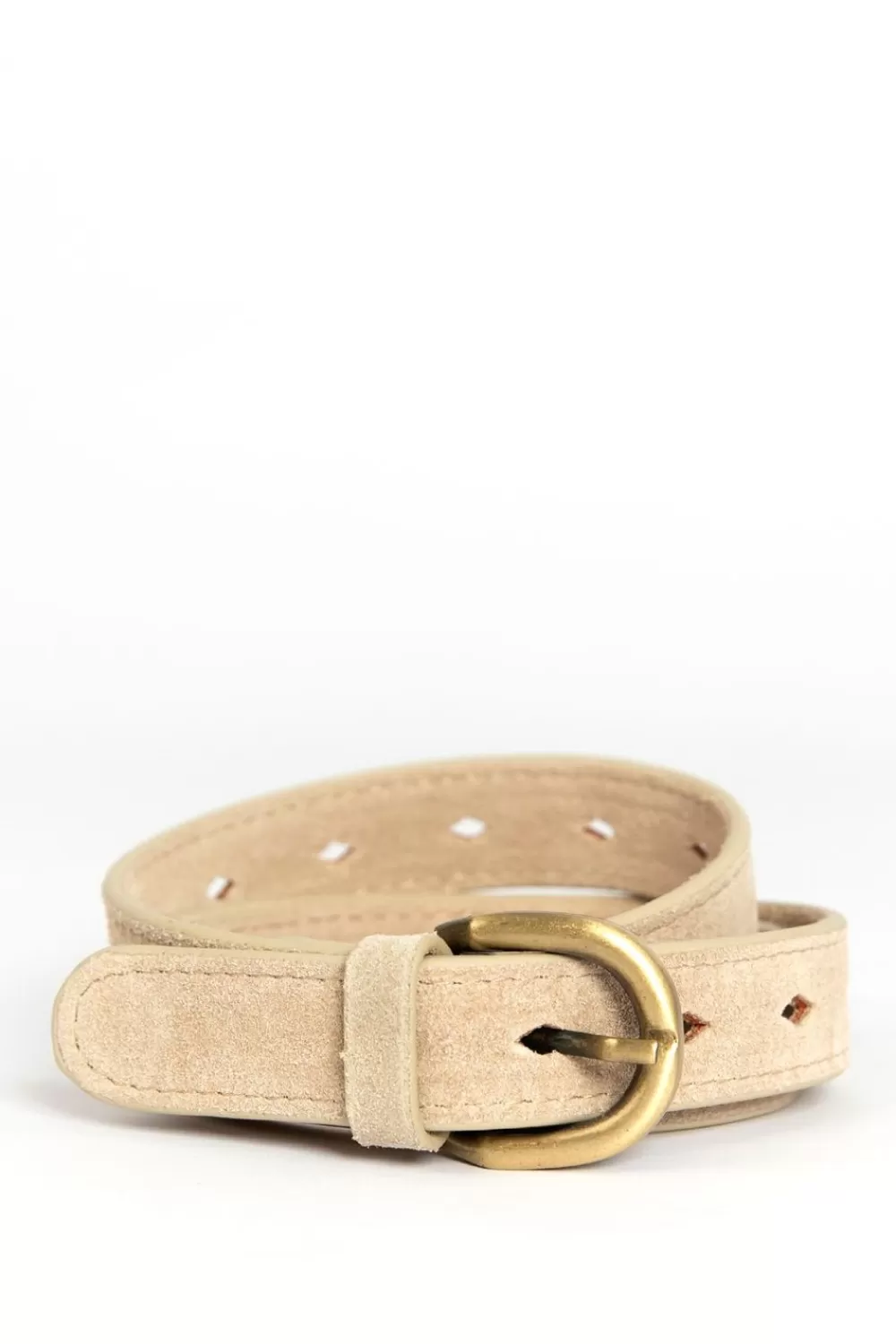 Dames Sissy-Boy Riemen>Suede Riem Met Goudkleurige Gesp