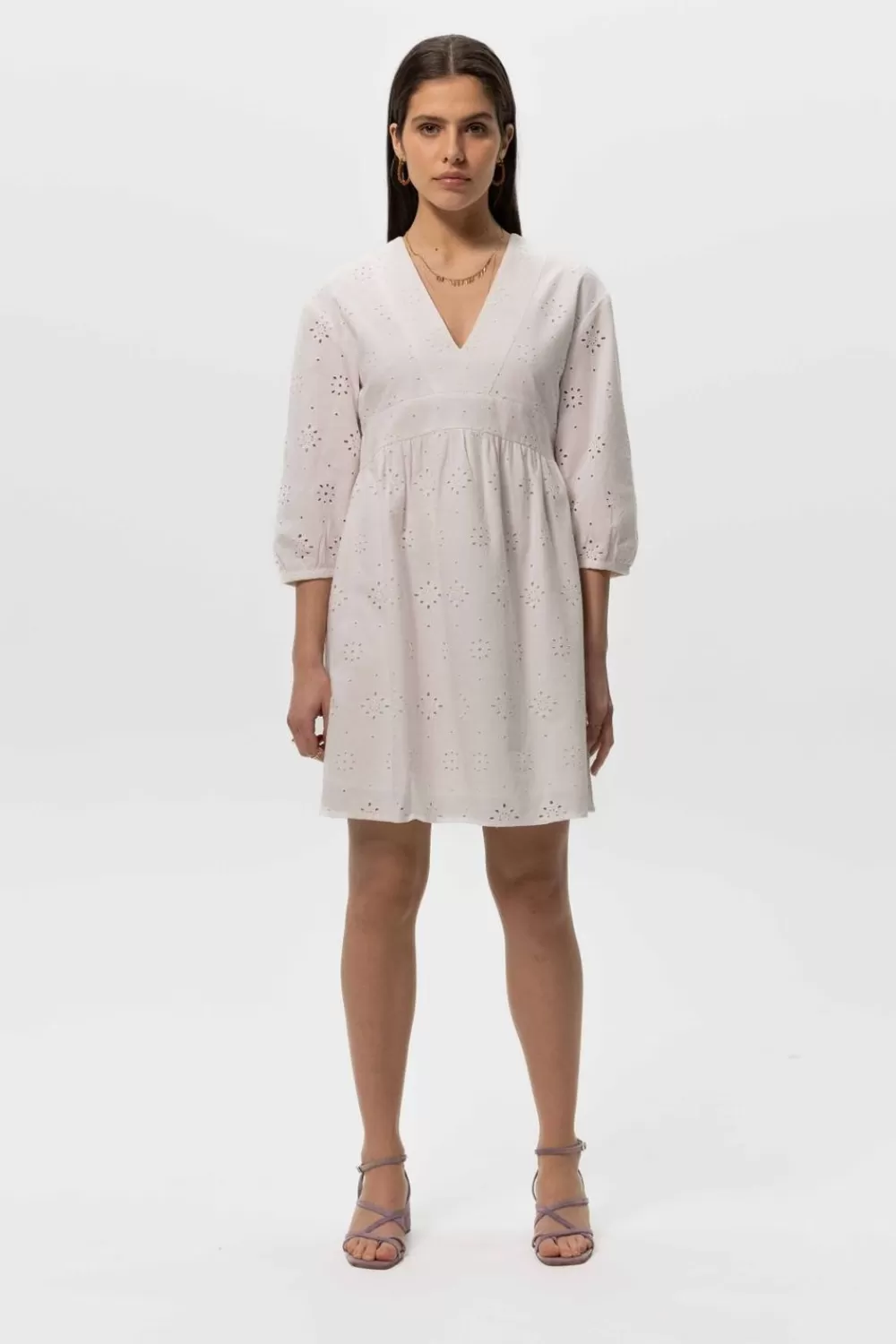 Dames Sissy-Boy Jurken>Te A-Lijn Jurk Met Broderie Anglaise