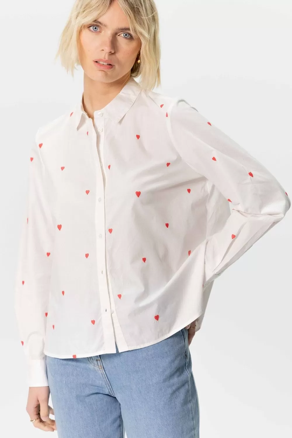 Dames Sissy-Boy Blouses>Te Blouse Met Hartjes Embroidery