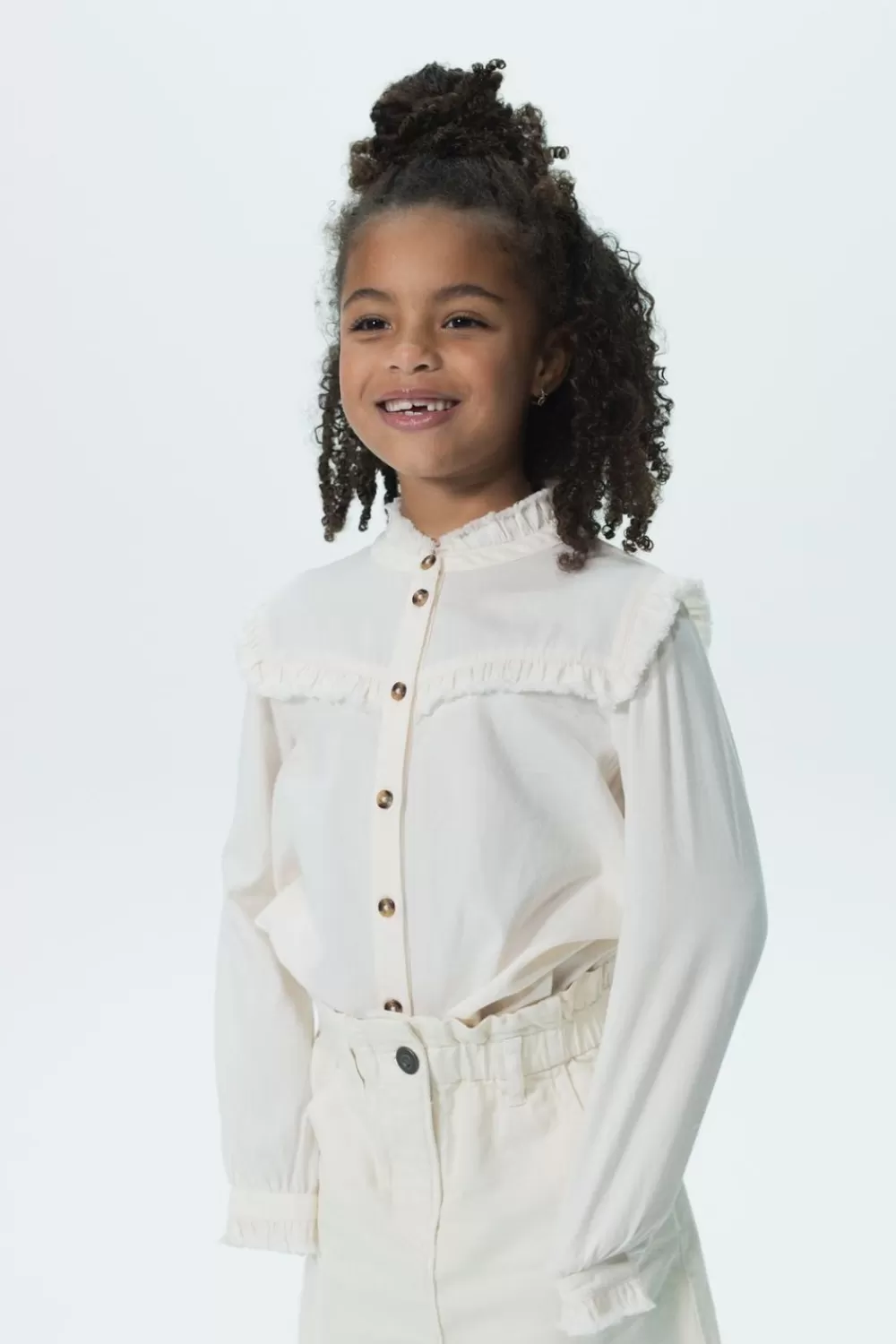 Kids Sissy-Boy Blouses>Te Denim Blouse Met Ruffles