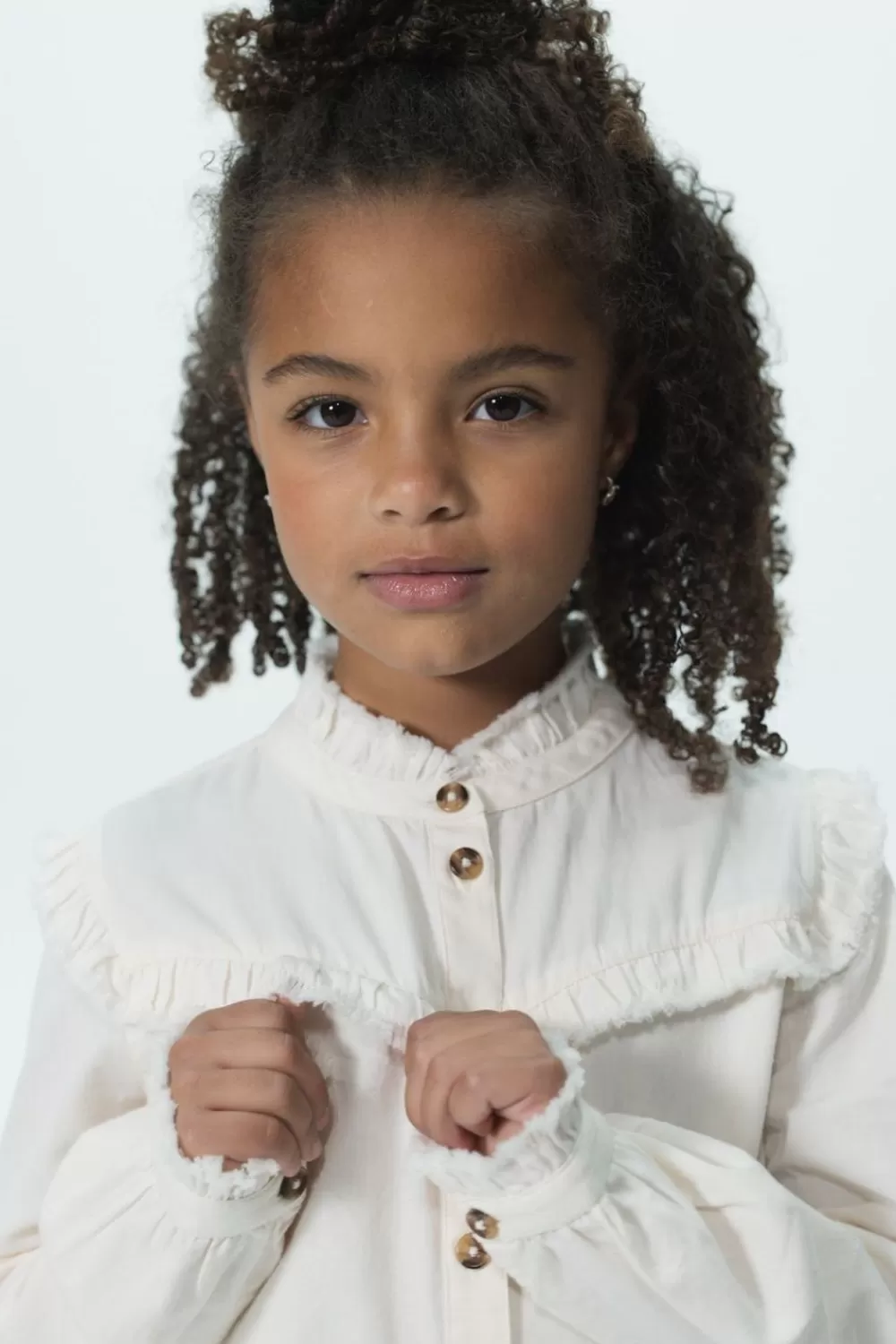 Kids Sissy-Boy Blouses>Te Denim Blouse Met Ruffles