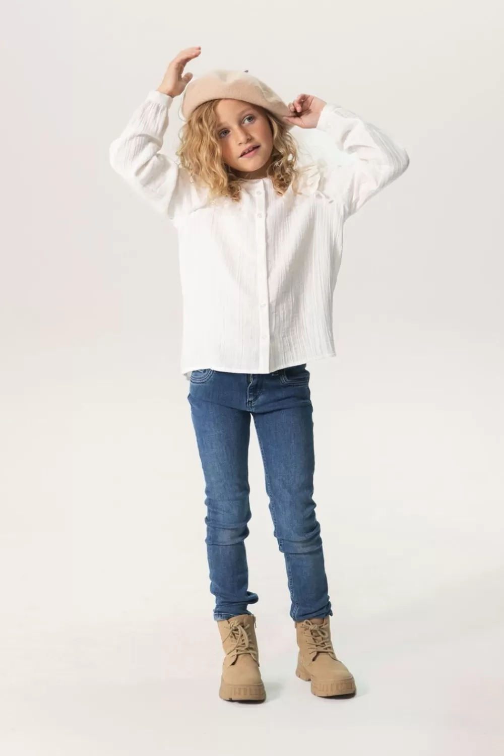 Kids Sissy-Boy Blouses>Te Mousseline Blouse Met Broderie Ruffles