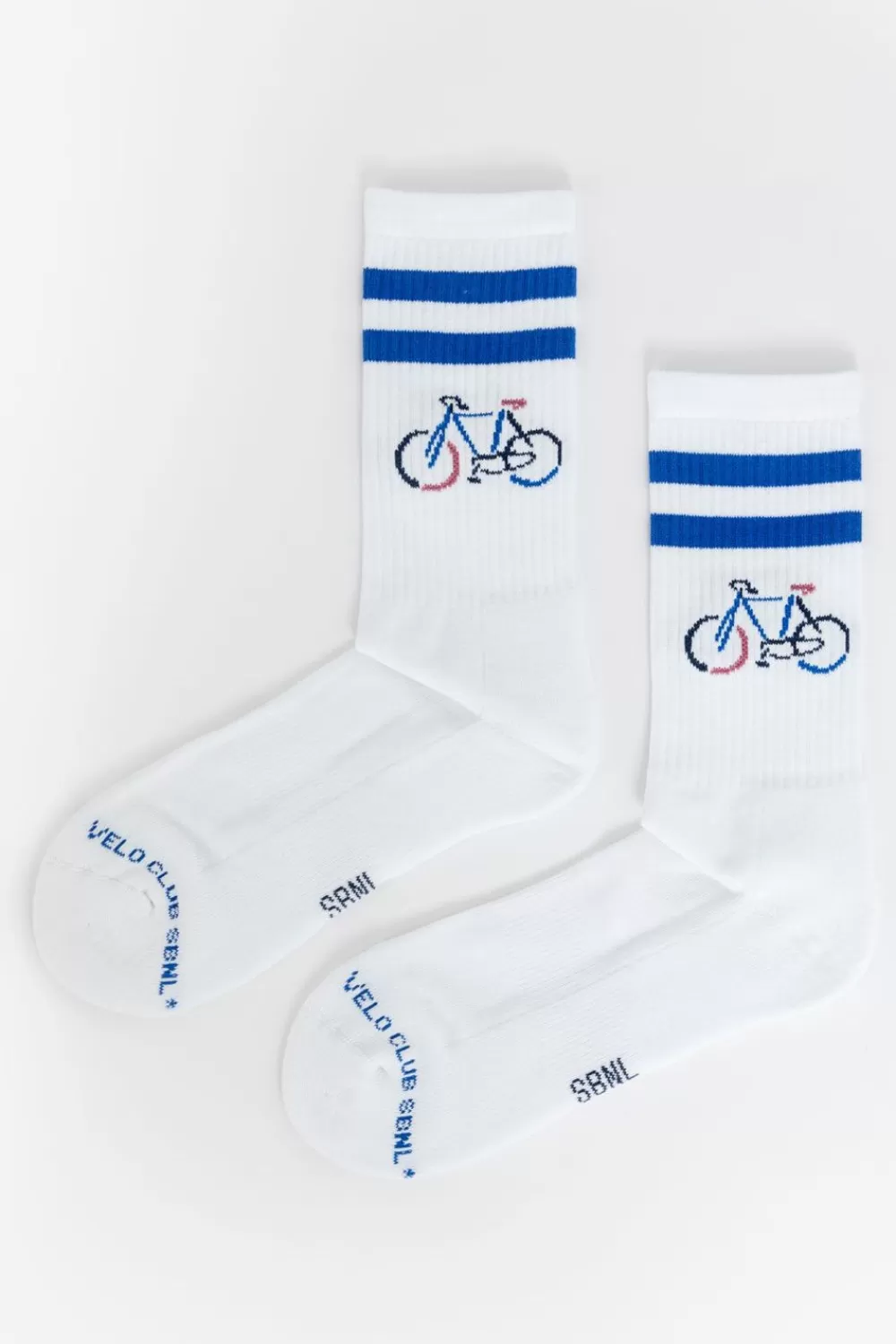 Heren Sissy-Boy Sokken>Te Sportsokken Met Blauwe Strepen En Fiets
