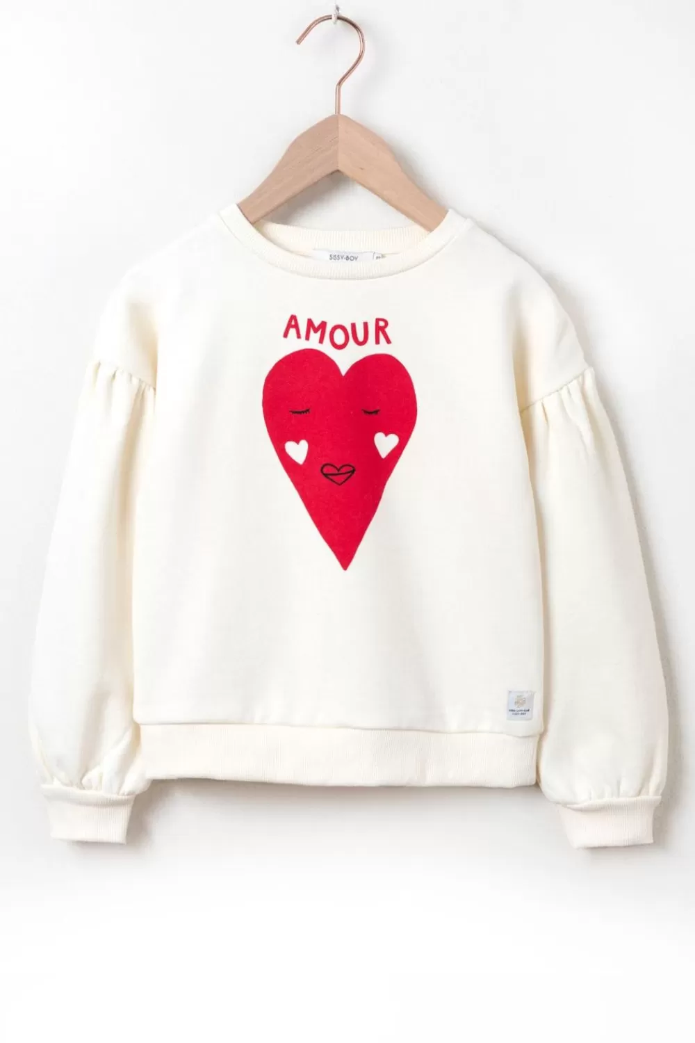 Kids Sissy-Boy Truien En Vesten>Te Sweater Met Pofmouwen En Hart