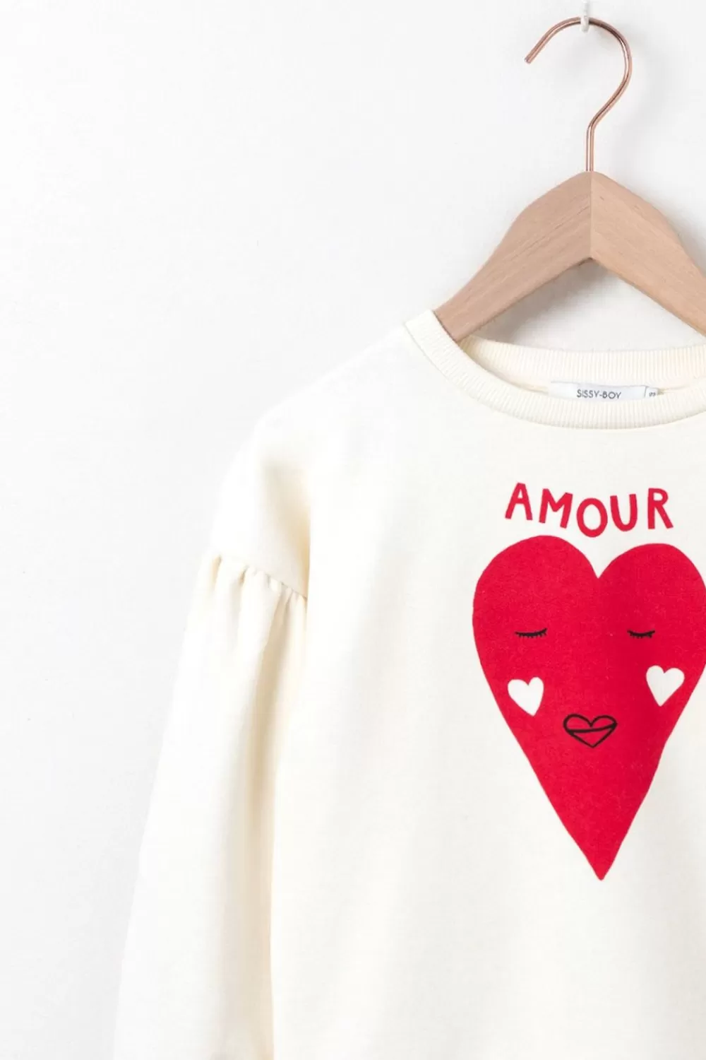 Kids Sissy-Boy Truien En Vesten>Te Sweater Met Pofmouwen En Hart