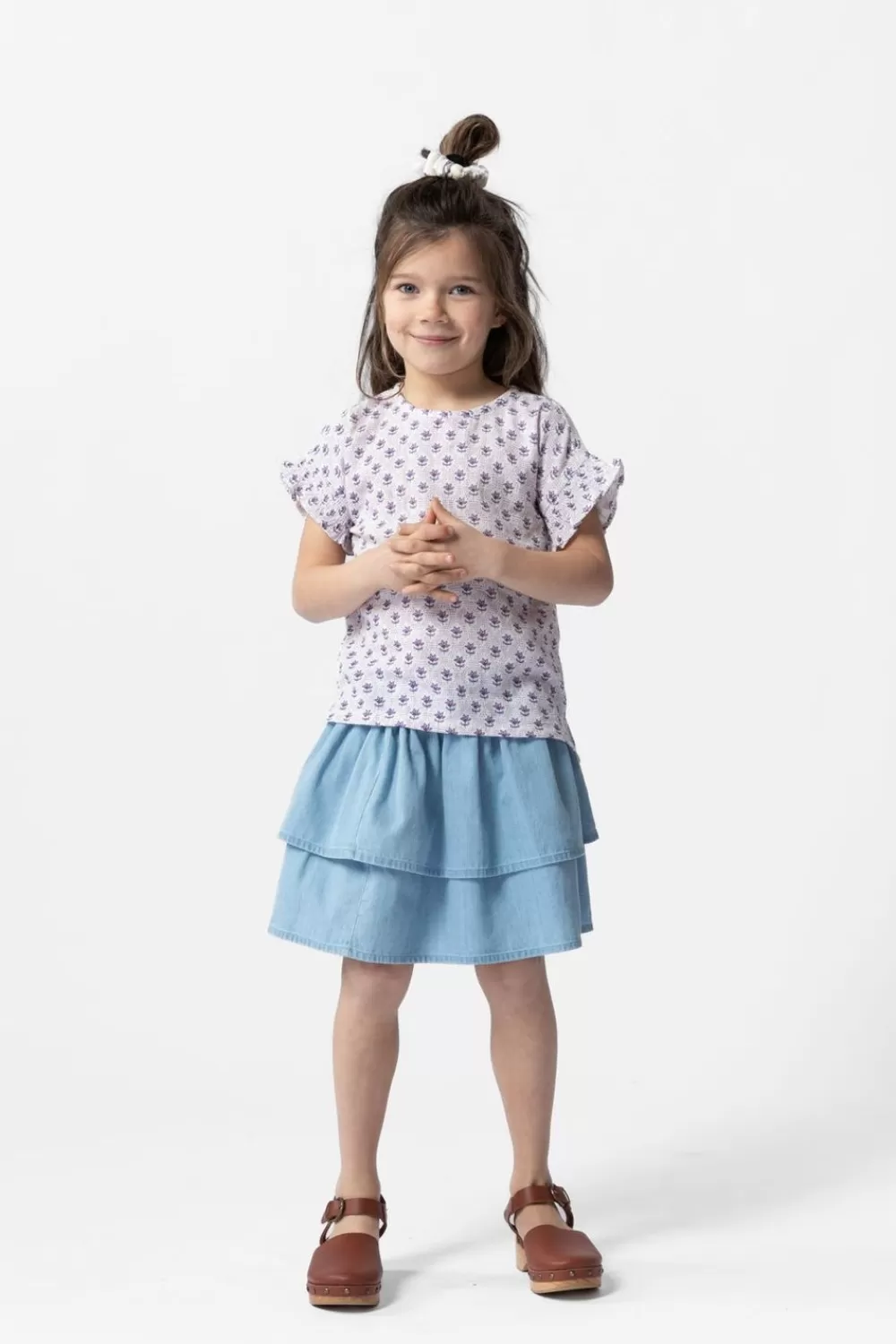 Kids Sissy-Boy Blouses>Te Top Met Paarse Bloemenprint