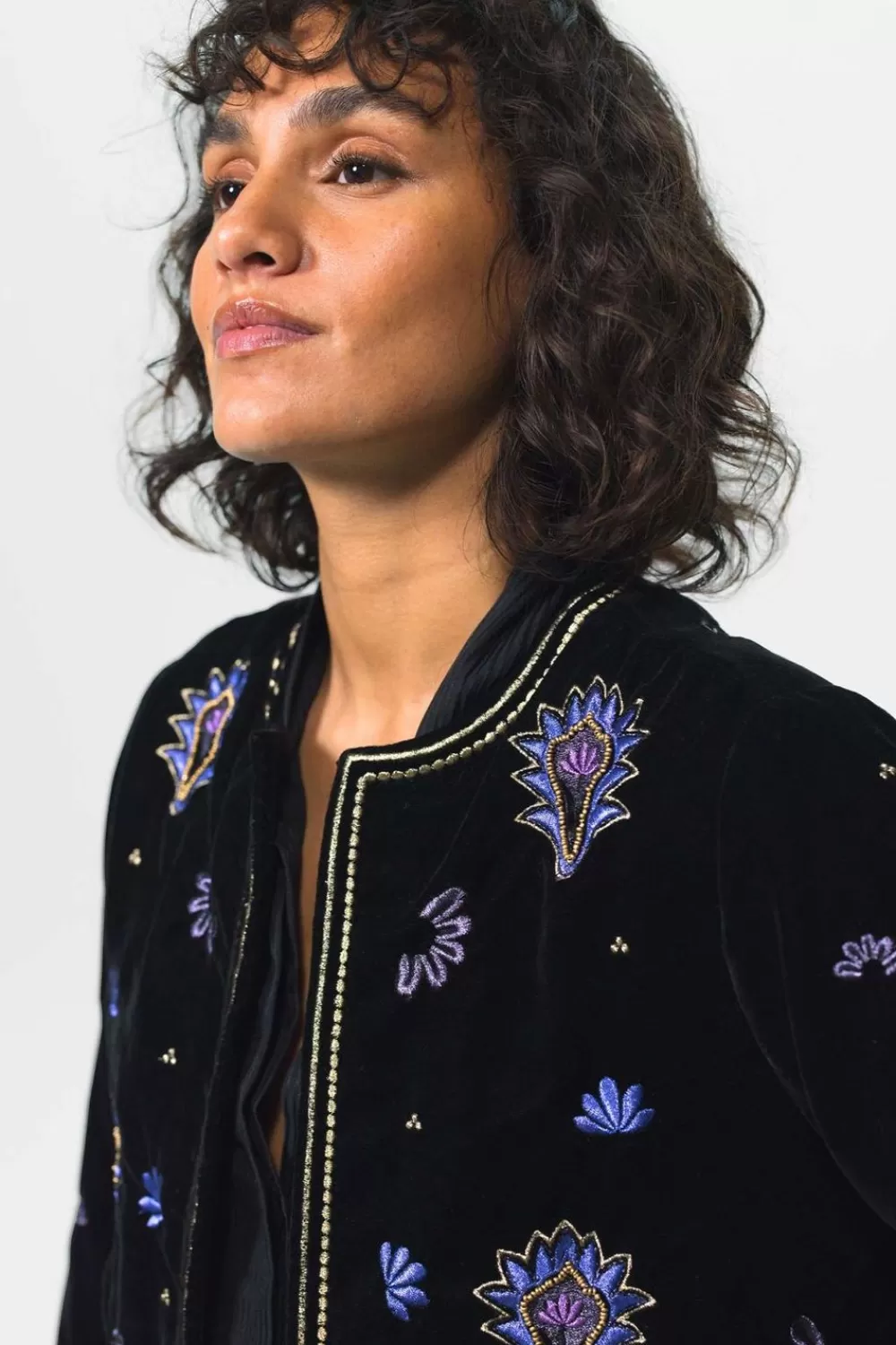 Dames Sissy-Boy Blazers, Jasjes & Gilets>Velvet Jasje Met Embroidery Details