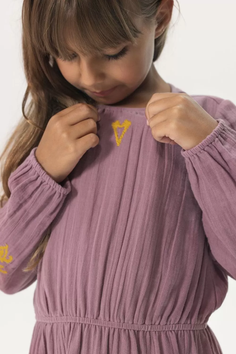 Kids Sissy-Boy Jurken>Vergrijsd Paarse Jurk Met Geborduurde Details
