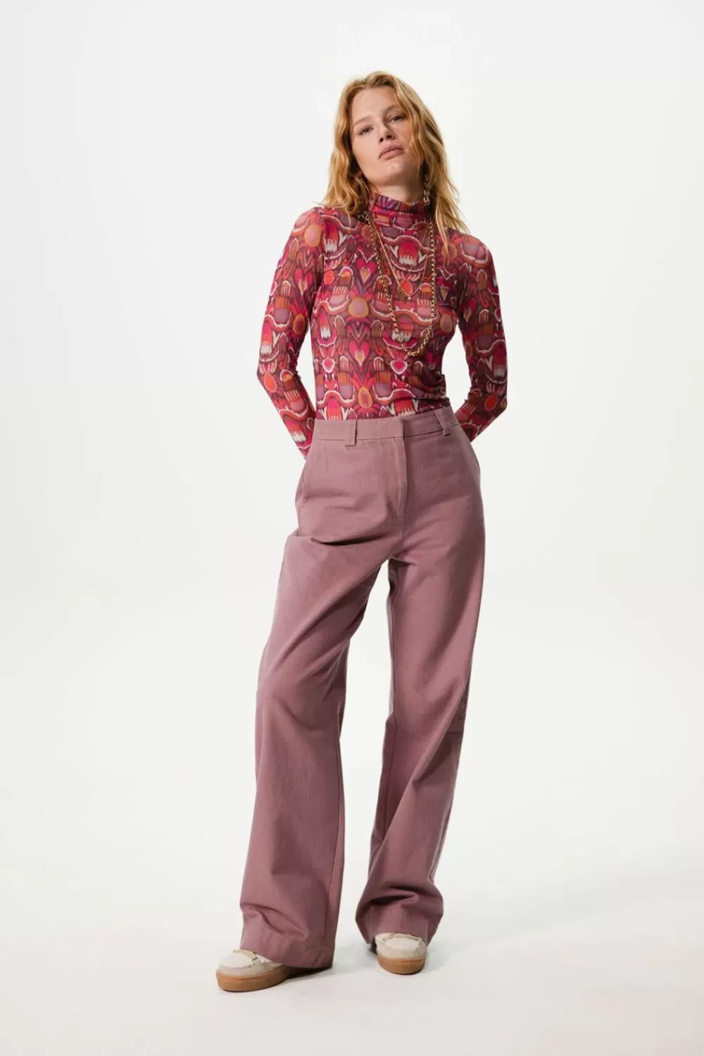Dames Sissy-Boy Broeken>Vergrijsd Paarse Wide Leg Broek