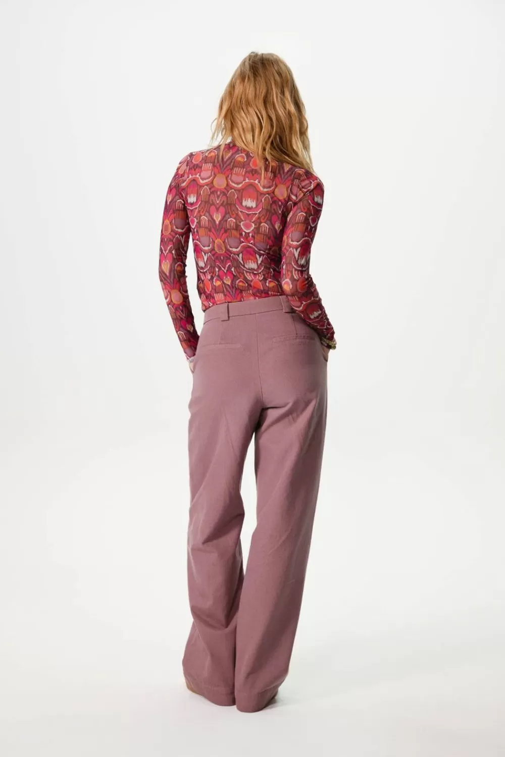 Dames Sissy-Boy Broeken>Vergrijsd Paarse Wide Leg Broek