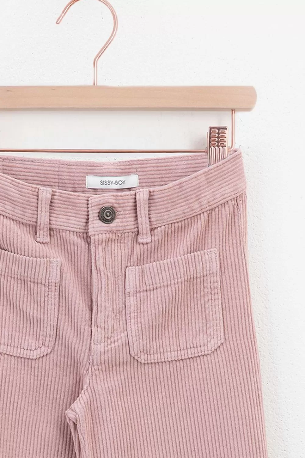 Kids Sissy-Boy Broeken>Vergrijsd Roze Ribcord Culotte Met Patch Pockets