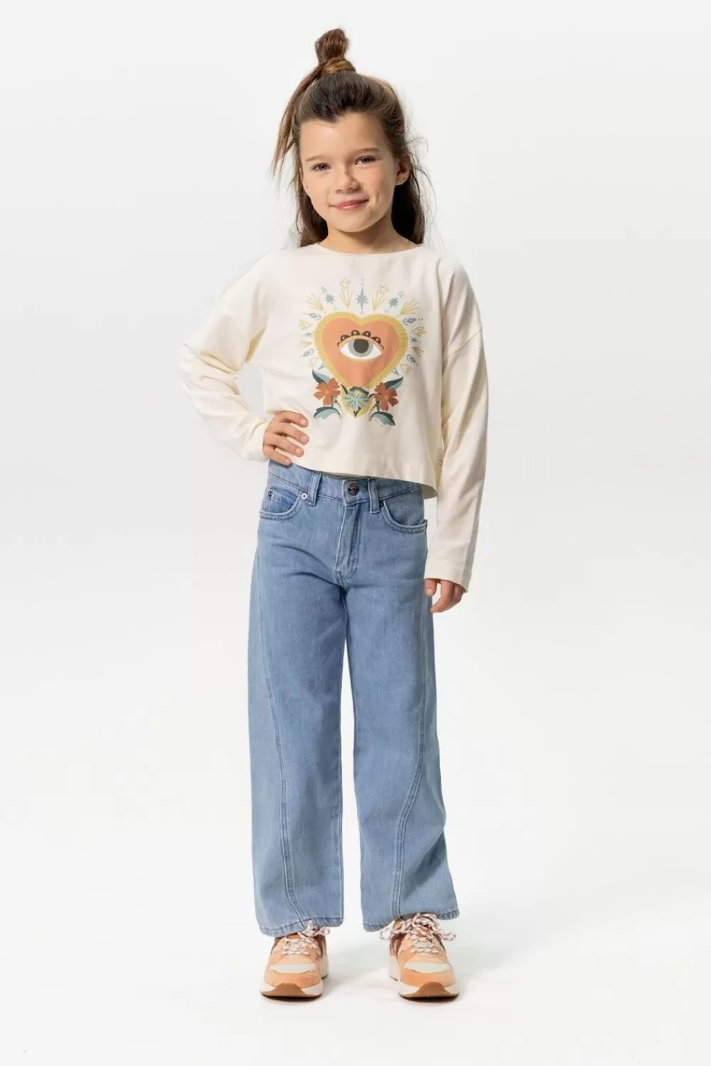 Kids Sissy-Boy Broeken>Waldorf Lichtblauwe Straight Fit Jeans