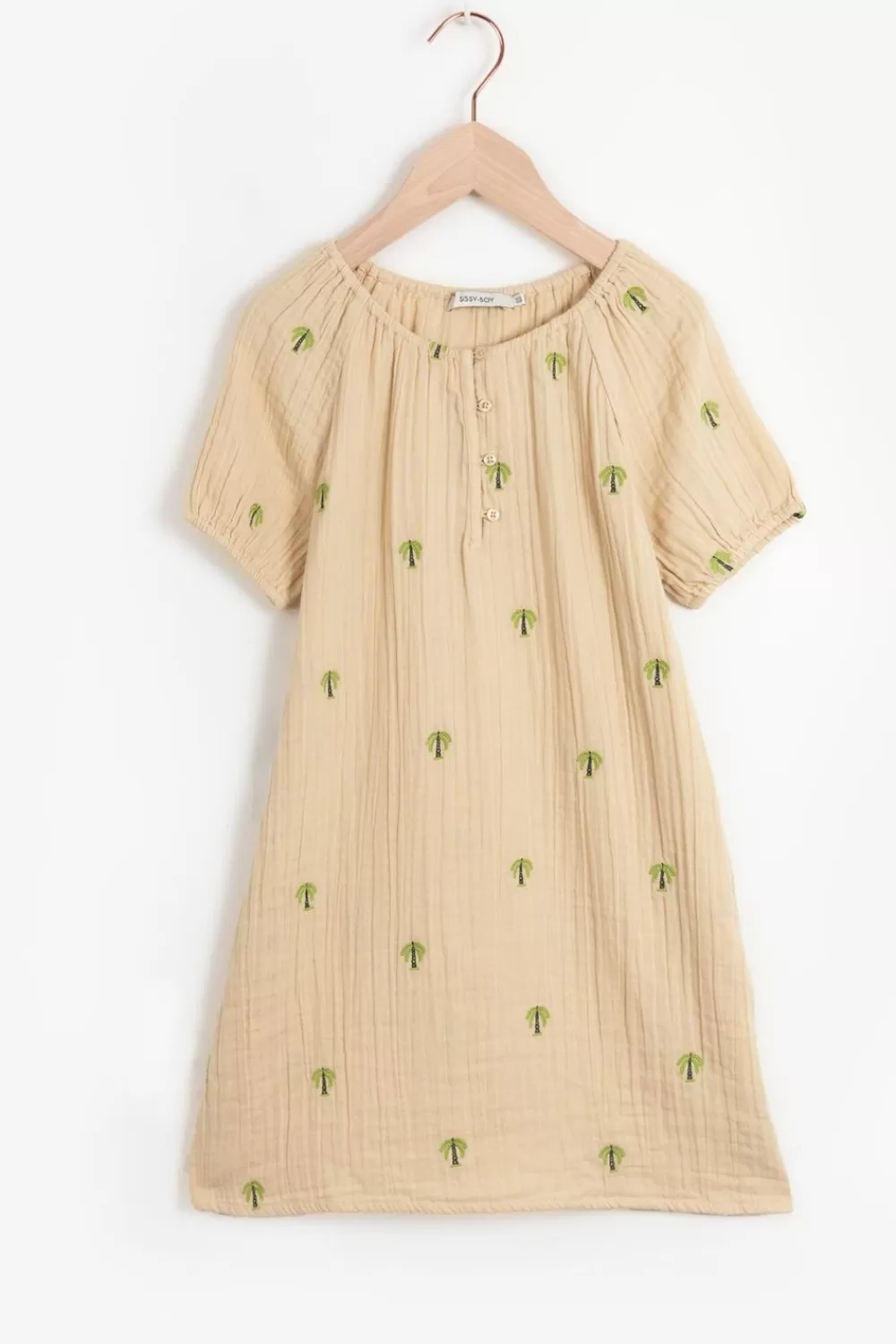 Kids Sissy-Boy Jurken>Wijde Jurk Met Palmboom Embroidery