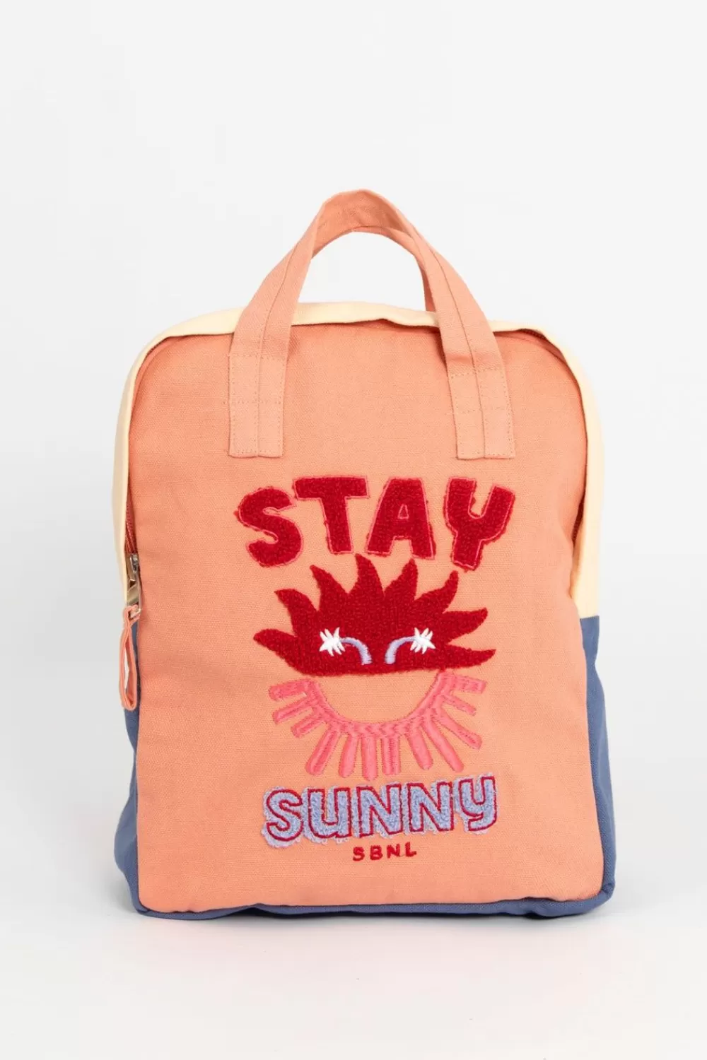 Kids Sissy-Boy Accessoires>Zacht Oranje Colourblock Rugzak Met Embroidery