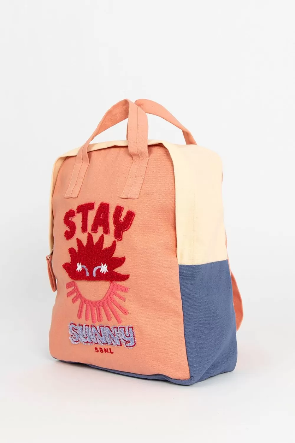 Kids Sissy-Boy Accessoires>Zacht Oranje Colourblock Rugzak Met Embroidery