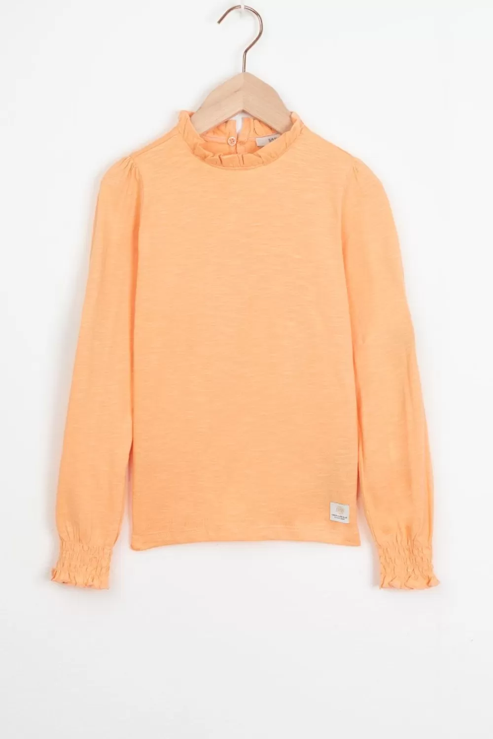 Kids Sissy-Boy T-Shirts En Tops>Zacht Oranje Longsleeve Met Embroidery