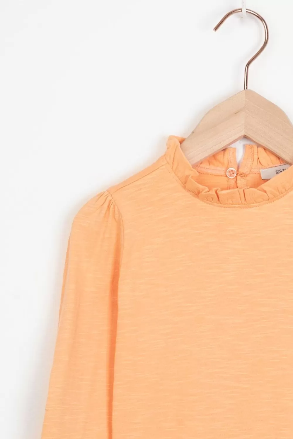 Kids Sissy-Boy T-Shirts En Tops>Zacht Oranje Longsleeve Met Embroidery