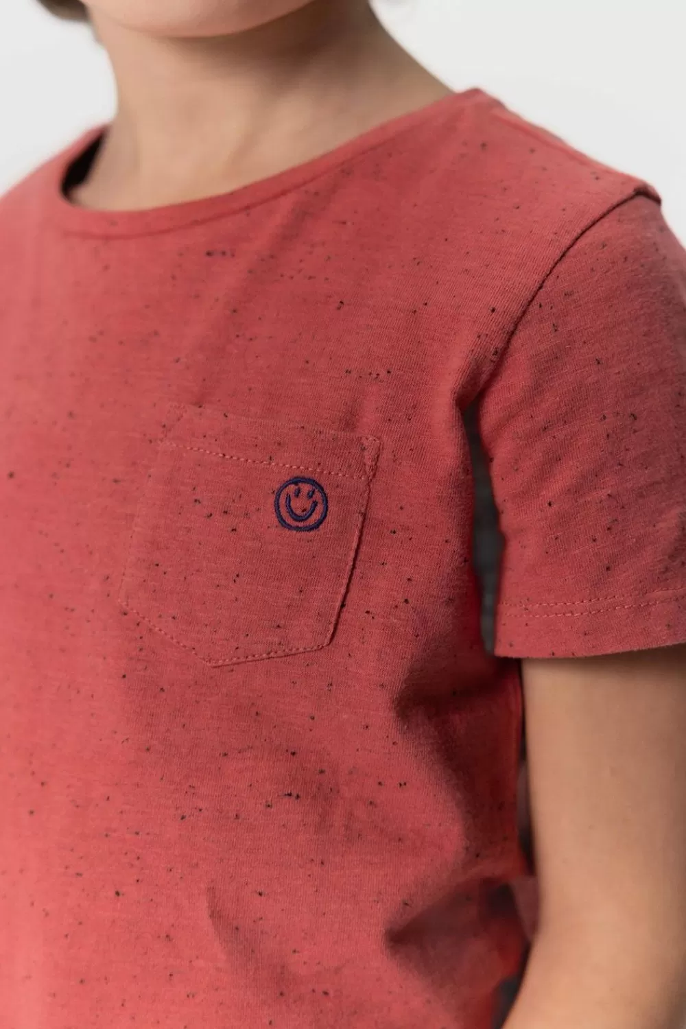 Kids Sissy-Boy T-Shirts En Polo'S>Zacht Rood Neppy T-Shirt Met Smiley