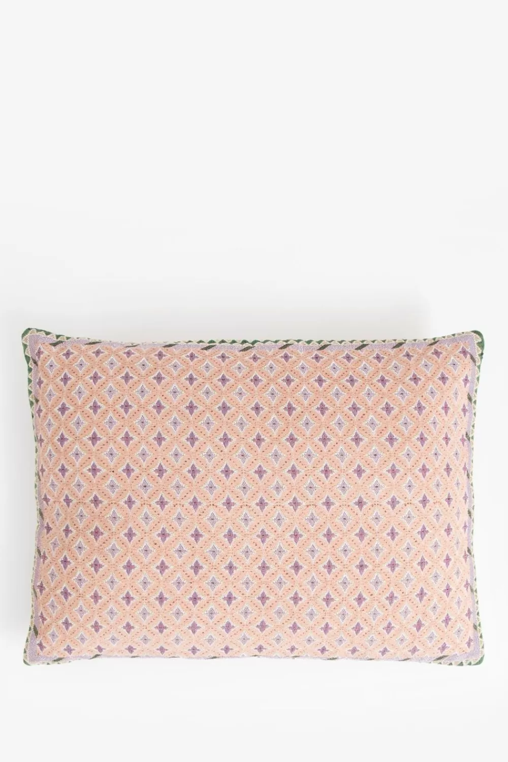 Sissy-Boy Kussens>Zalmroze Jacquard Kussen Met Ruitpatroon