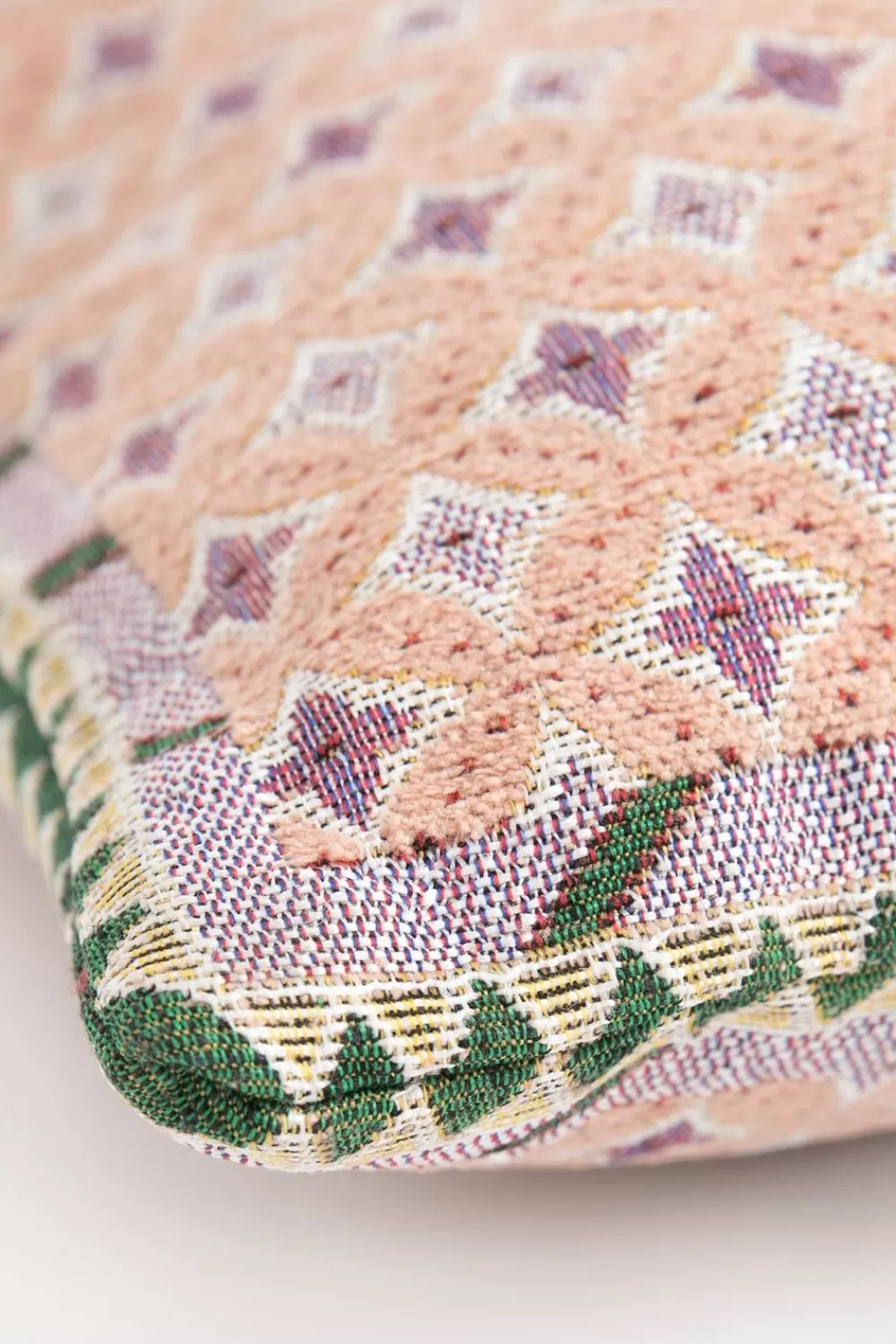 Sissy-Boy Kussens>Zalmroze Jacquard Kussen Met Ruitpatroon