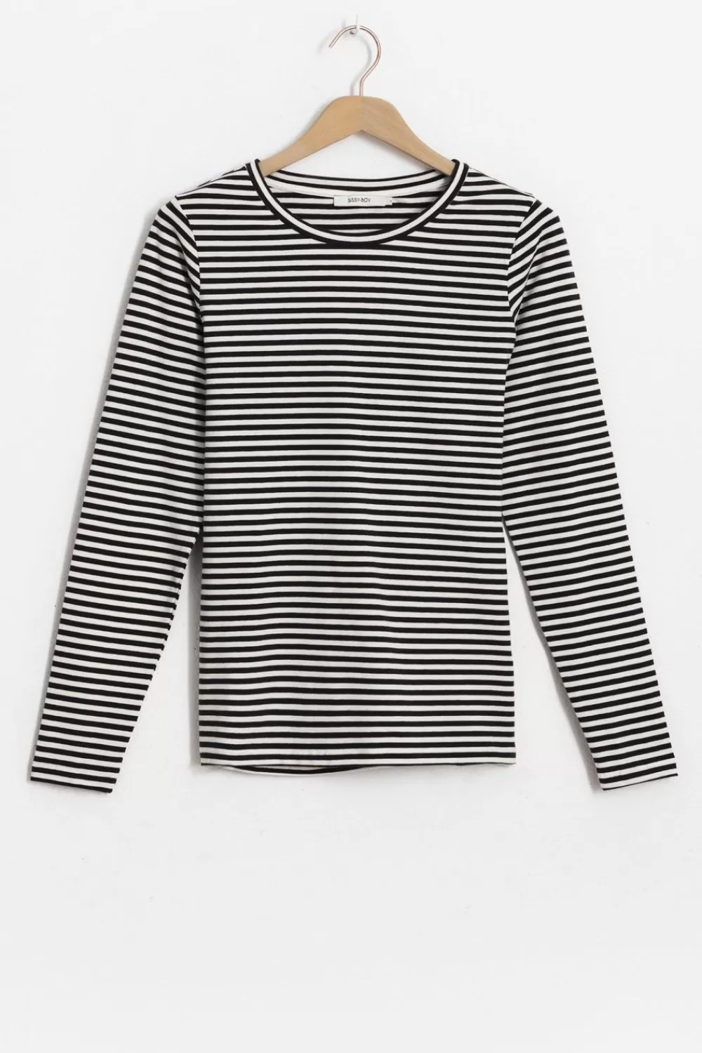 Dames Sissy-Boy T-Shirts En Tops>Zwart Gestreept T-Shirt Met Lange Mouwen
